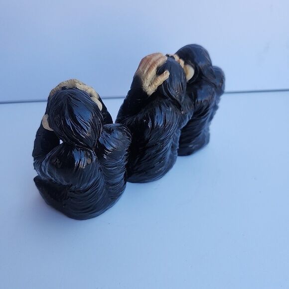 Vintage‎ Resin Made  3 Monkeys - Picture 9 of 12